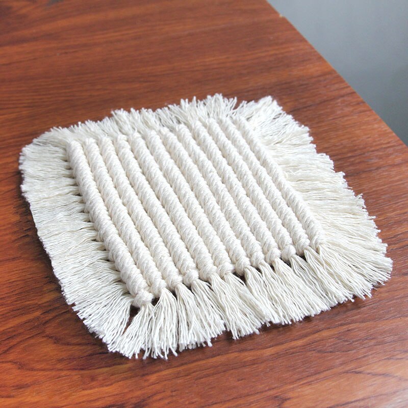 Noord-europa Pure Handgemaakte Katoenen Gevlochten Macrame Cup Pad De Home Decor Tafelkleed Tafelkleed Boho Decor Mexicaanse Deken