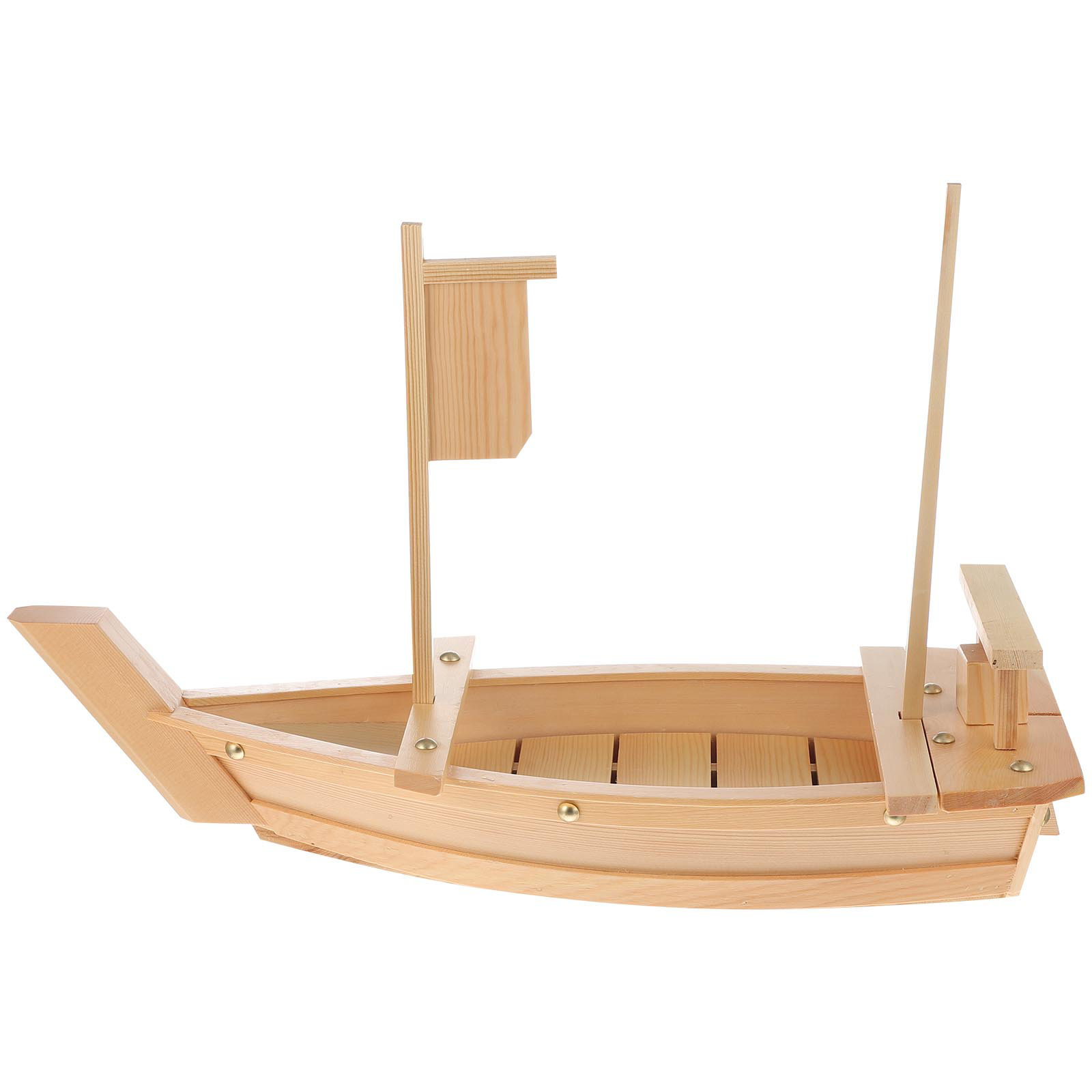 1Pc Sushi Boat Plate Sashimi Serving Plate Boat Shape Plate Wooden Tray: Default Title