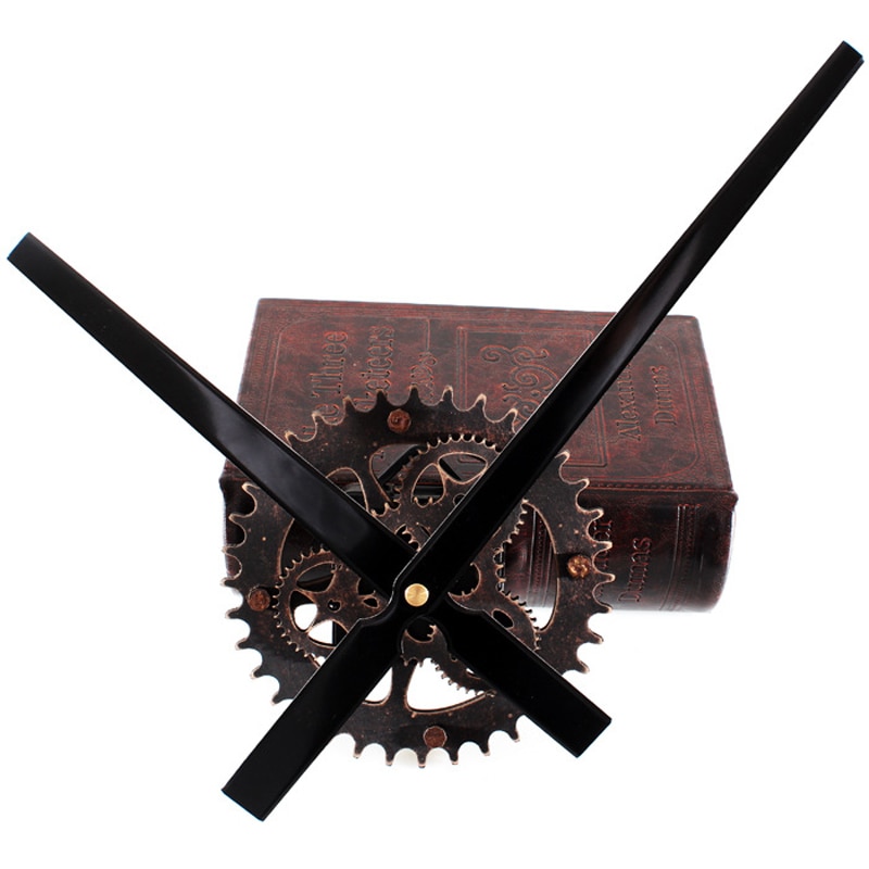 Vægur 30cm stor markør ur mekanisme vægure saat reloj retro træ gear gear ure hængende tilbehør mute kit