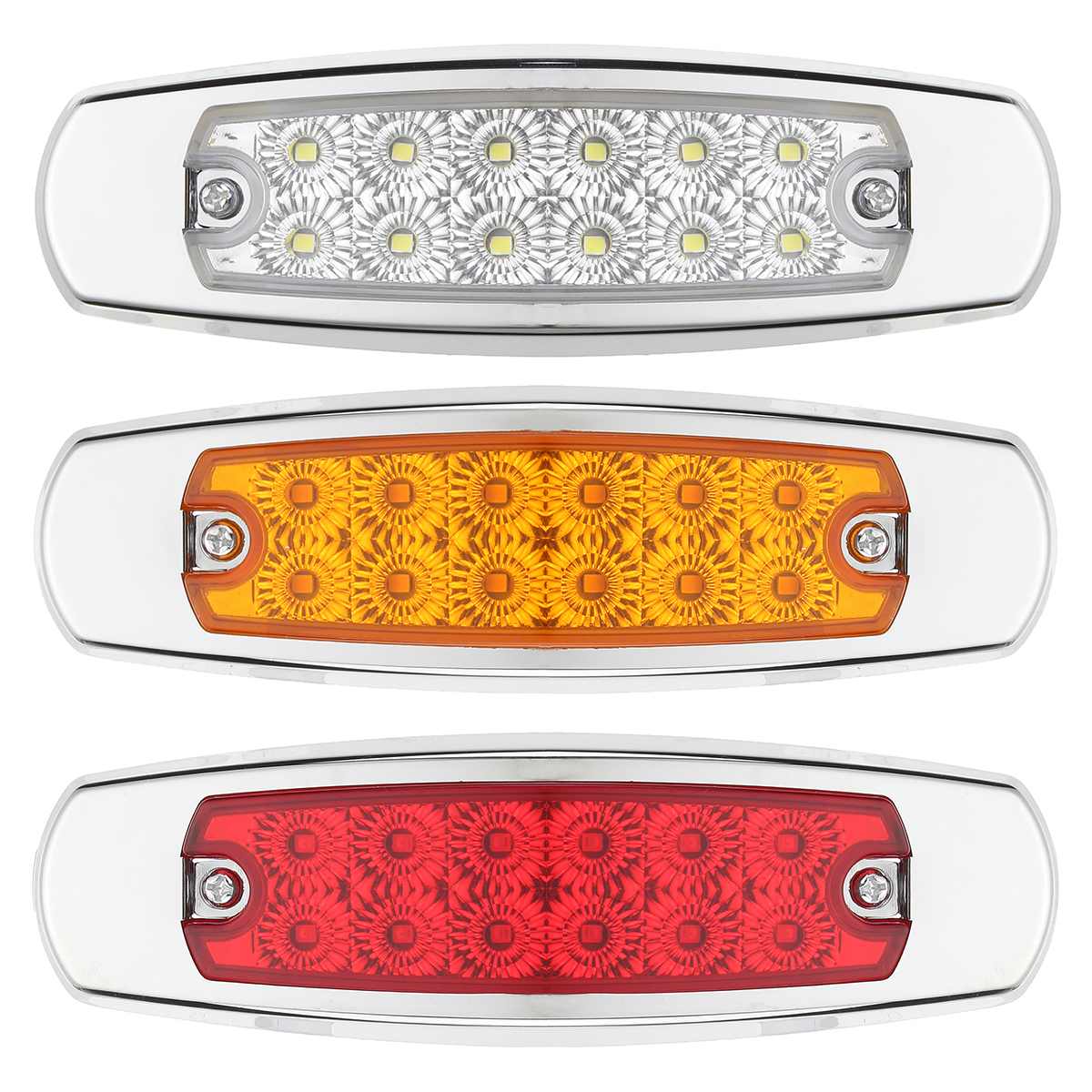 LED Side Light Clearance Yellow Red White 12 LED Truck Trailer Lights For Peterbilt 24V