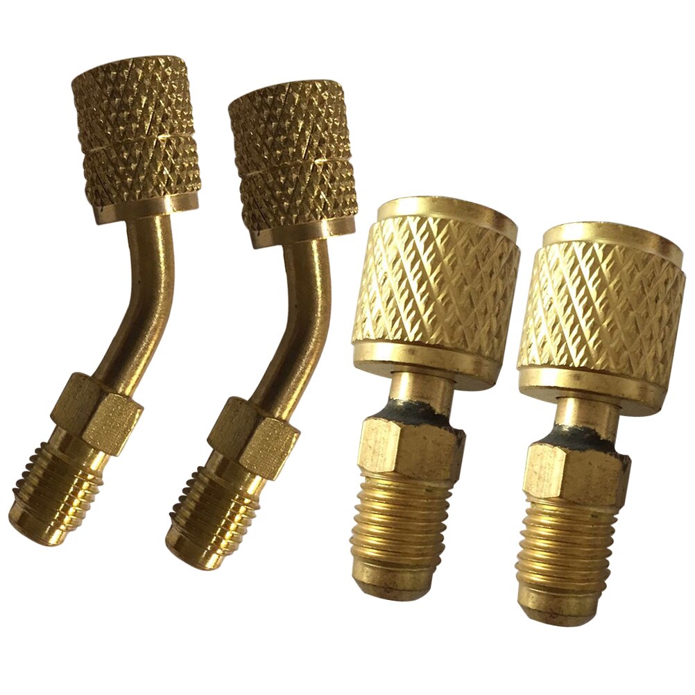 4Pcs R22 R410A Air Conditioner Refrigeration Converting Adapter Hose Set Kits Joint Quick Remover Installer Quick Connector A35