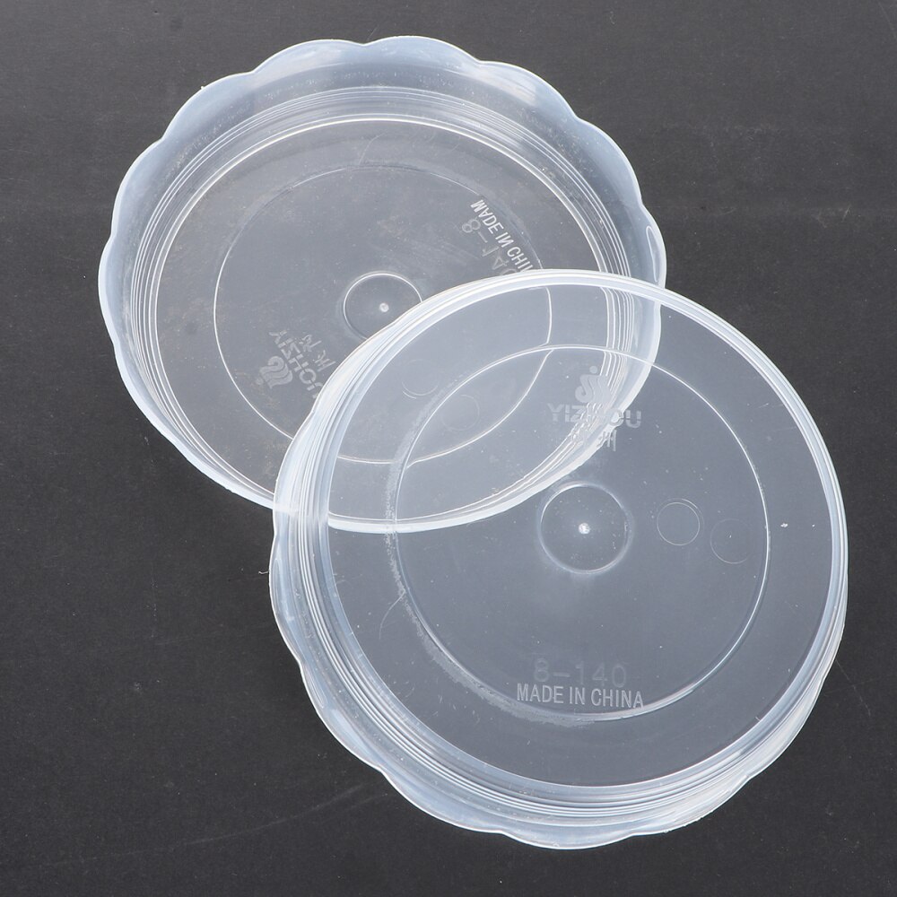 20pcs Plastic Round Flower Pot Tray Bottom Support Plant Pot Saucer Flowerpot Drip Tray for Garden Balcony 14cm(Transparent)