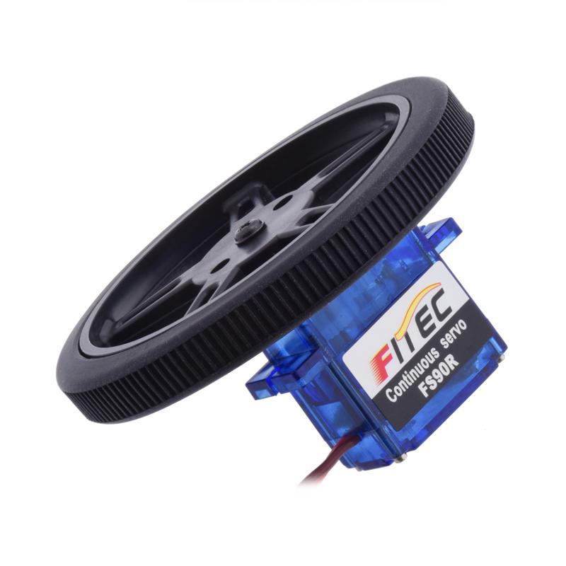 Feetech 9g micro servo fs90r forward and reverse 360 degree continuous rotation car wheel drive mini servo steering gear: Fs90r plus gear