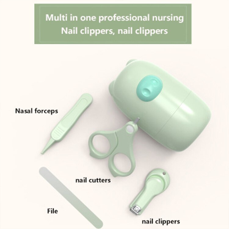 4 In 1 Baby Nail Clippers Set Cartoon Children\u2019s Safety Mini Scissors Nail Clipper Tweezers and Nail File