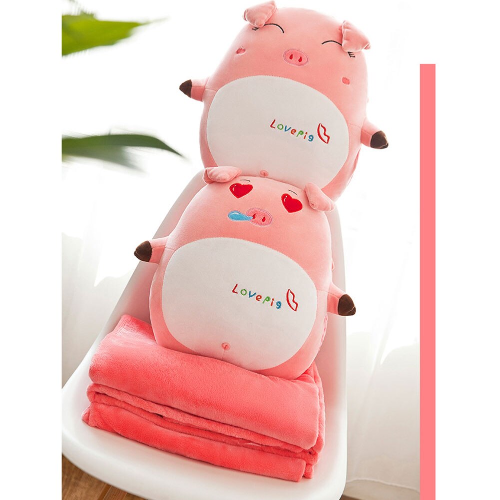 Multi-Funzione Sveglia porcellino Peluche Cuscino Scaldino Della Mano con aria Condizionata Coperta DC112