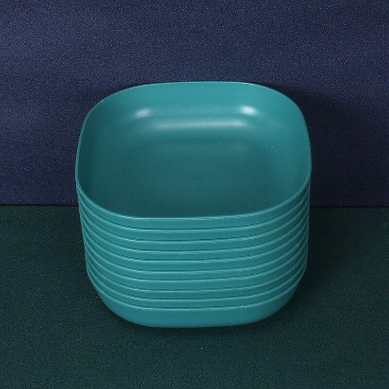 15cm głębokie kwadratowe kości plucie danie 10 sztuk słomy pszenicy antypoślizgowe ciasto danie restauracja wysokie kluski naczynia sztućce zastawa stołowa: ciemny zielony