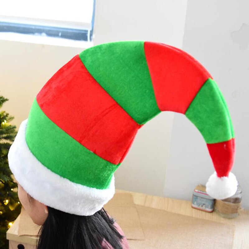 Stripe Elf Hat Adults Women Girls Props Party Hats Caps Year Costume Halloween Christmas