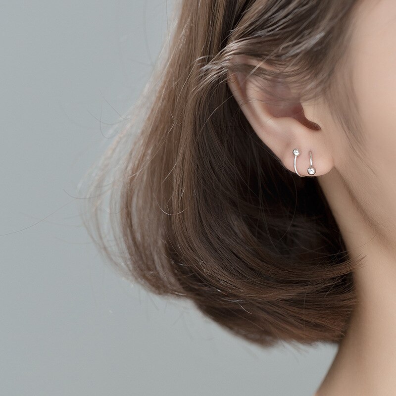 La Monada-pendientes de aro espiral para mujer, de plata 925, joyería aros para mujer, aretes de aro de , Plata de Ley 925