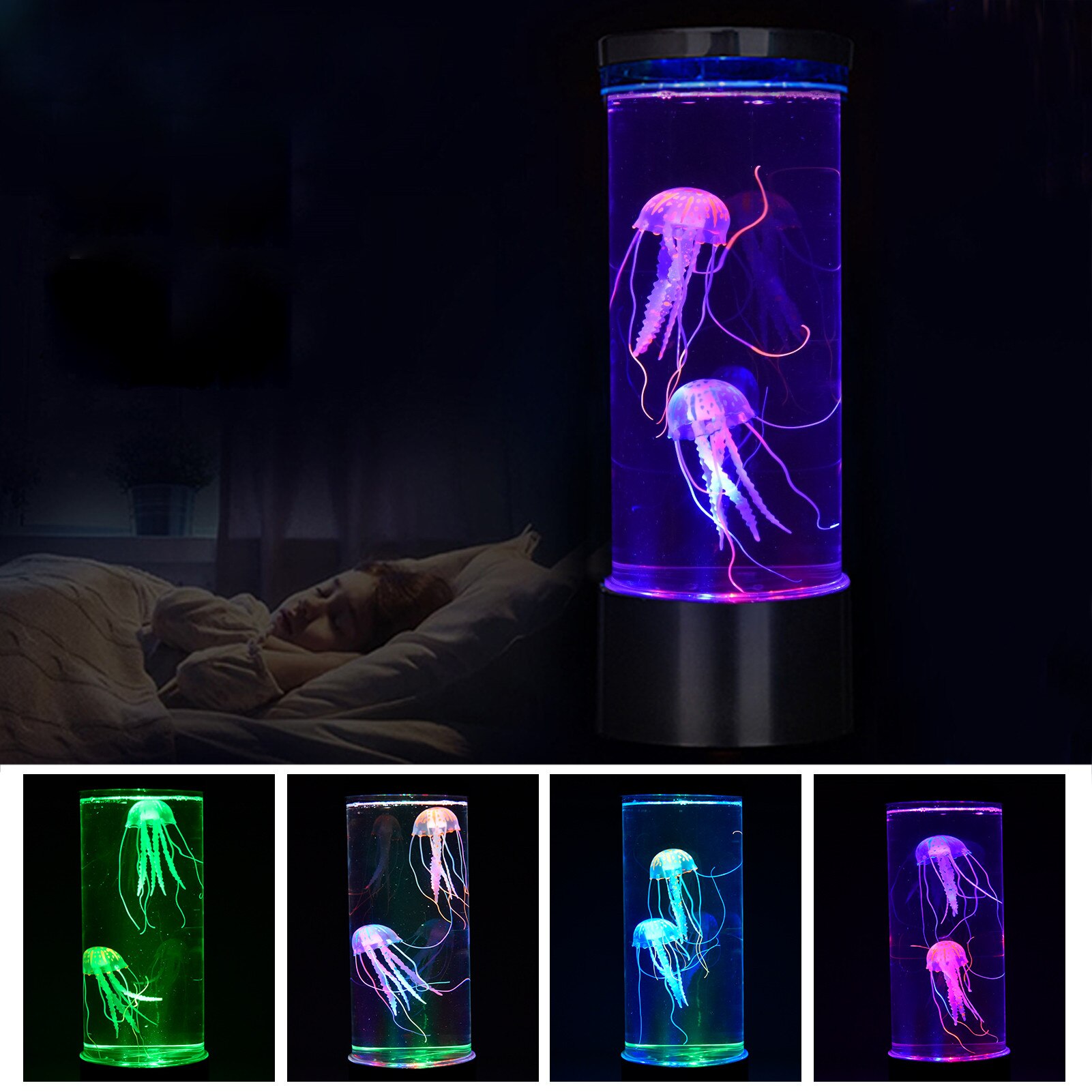 Led Kwallen Lava Lamp Kleurrijke Slaapkamer Night Light Home Decor Simulatie Kwallen Aquarium Tank Decoratie Night Light
