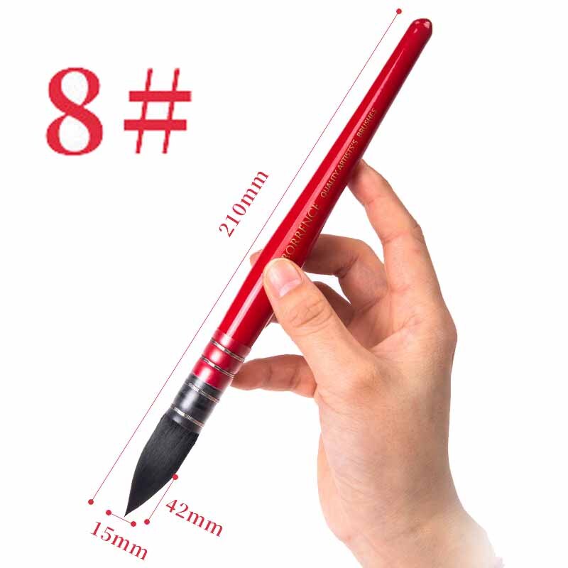 Round Squirrel Hair Watercolor Paint Brushes Set Handmade PaintBrush for Art Painting Gouache Wash/Mop Acrylic Brush Supplies: 8