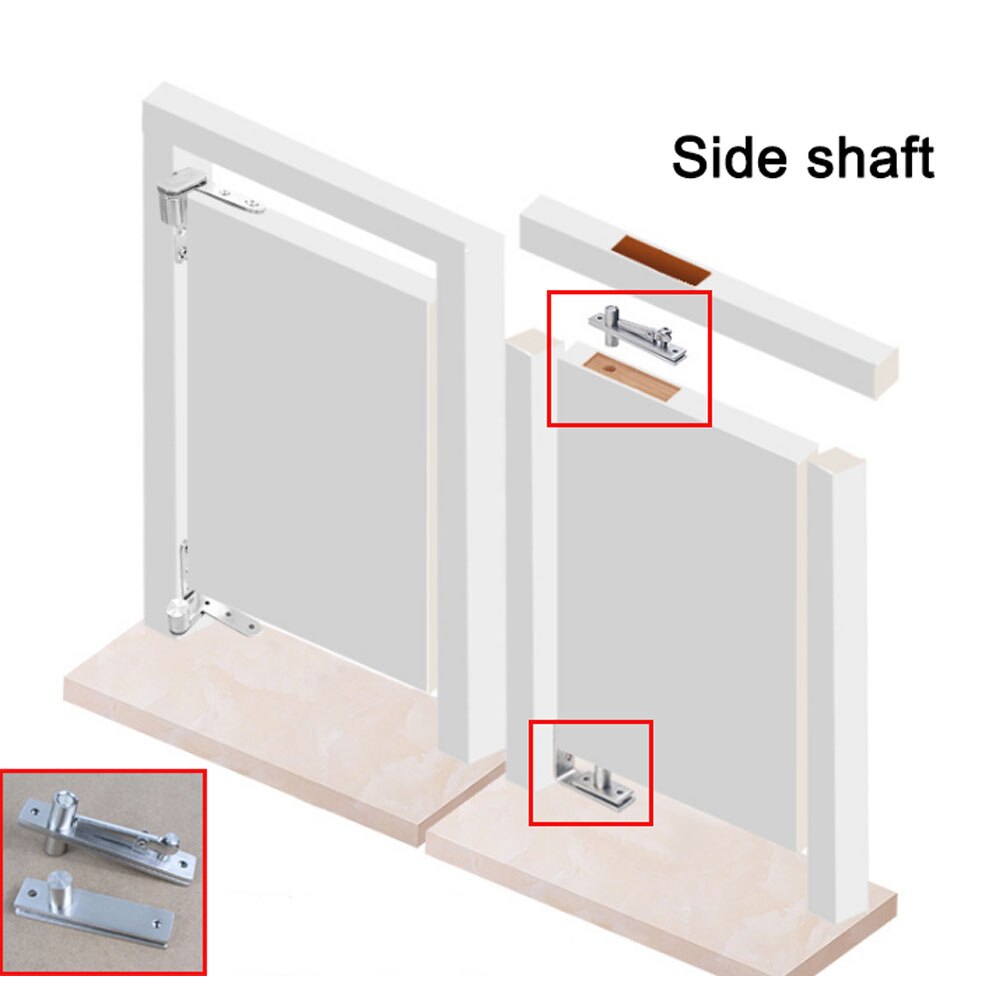 YUMORE 360 Degree Shaft Rotation Axis Wooden Door Hinge Hidden Adjustable Gap Shaft Up and Down Door Pivot Hinge Hardware