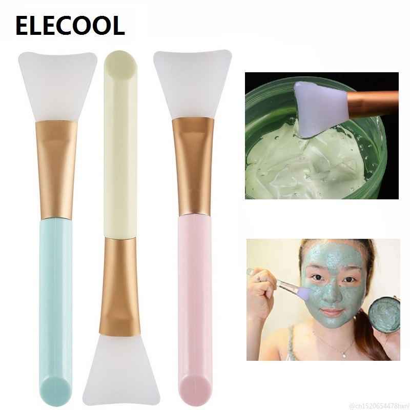 Elecool 3- farvet blød silikone ansigtsmaske børste til muddermaske foundation blanding gør-det-selv makeup børster værktøj kvinder hud ansigtspleje værktøj