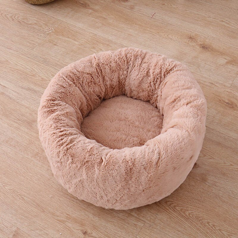 Cama de nido para mascotas, colchoneta redonda de felpa Pv, perros pequeños, chihuahua, Bulldog Francés, adecuado para gatos y perros, lavable, cachorro: 3 / L less than 10kg