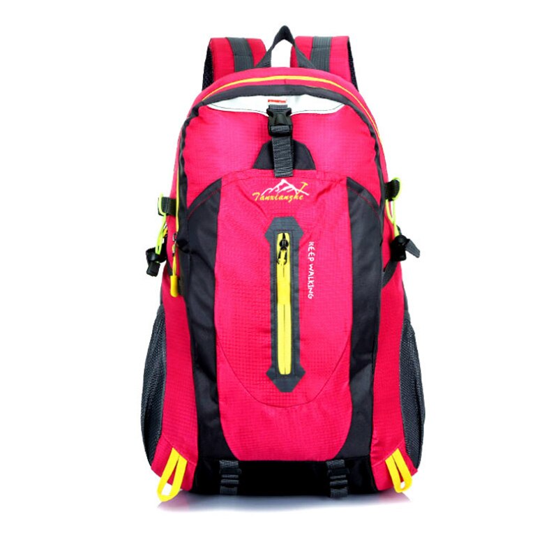 1 Pcs Women Men Backpack Zipper Waterproof Breathable for Outdoor Travel Climbing HB88: rose red