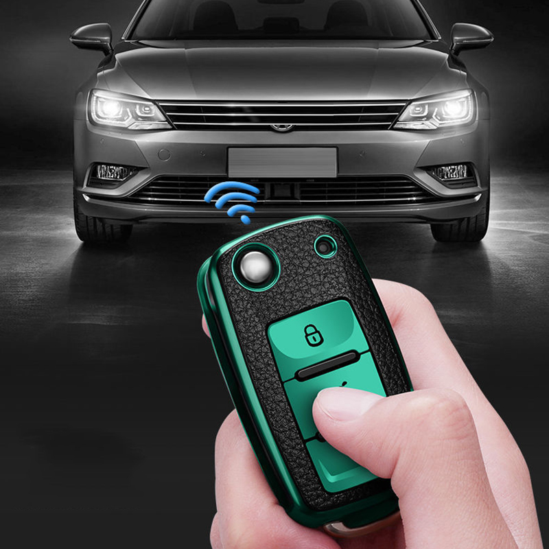 Tpu Lederen Auto Sleutel Cover Case Voor Volkswagen Vw Bora Polo Tiguan Jetta Passat B5 B6 B7 Golf Beetle voor Skoda Octavia