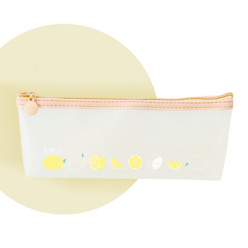 Fruta transparente cremallera neceser de viaje cepillo de dientes bolso cosmético lavado bolsa organizador bolsa portátil mujer maquillaje bolsa lápiz caso: YBXB01-Yellow