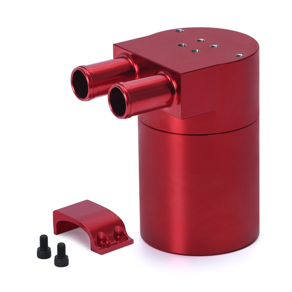 PQY - UNIVERSAL Aluminum Alloy Reservior Oil Catch Can Tank for BMW N54 335 Black / Silver /Red / Blue PQY-TK60: Red