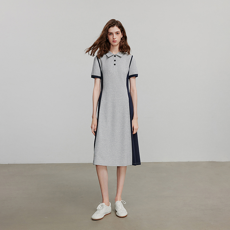 TOYOUTH Women Dress Summer Short Sleeve Splicing Casual Dress 8529066