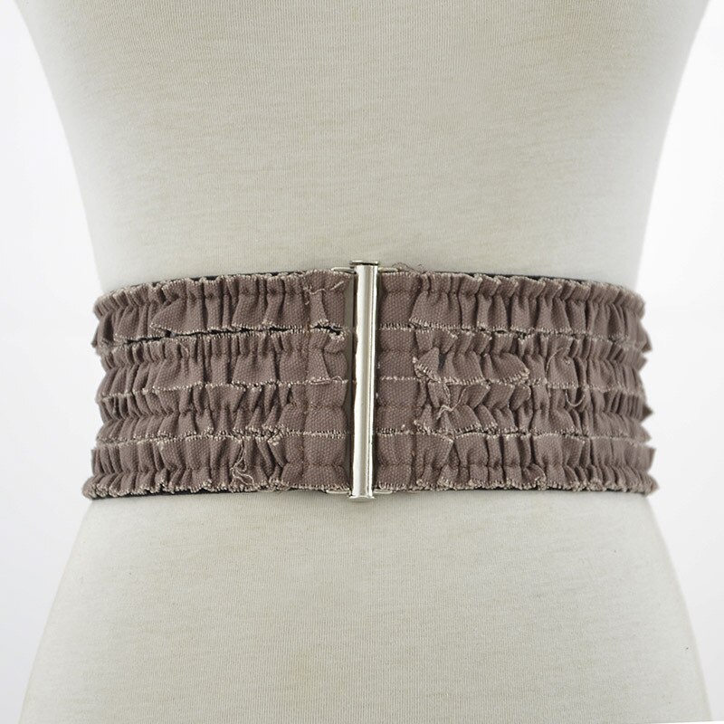Oyccen Dames decoratieve riem elastische brede tailleband bloem rekbare cinch riem voor jurken, Rood, Eén maat