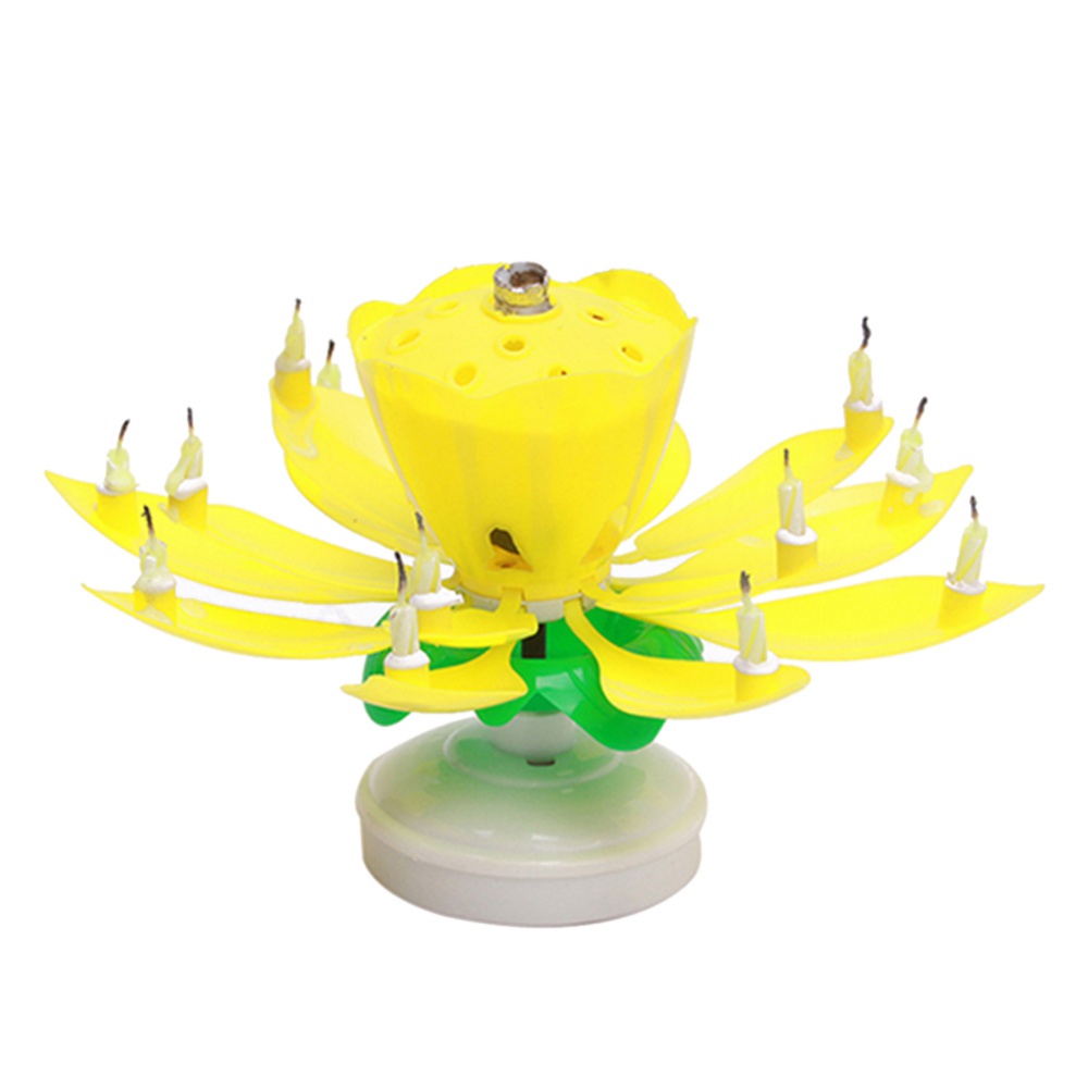 Mehrfarbig Rotierenden Lotus Kuchen Kerze Blume Geformt Musik Kerze DIY Party Geburtstag Hochzeit Kuchen Dekoration Für freundlicher: A