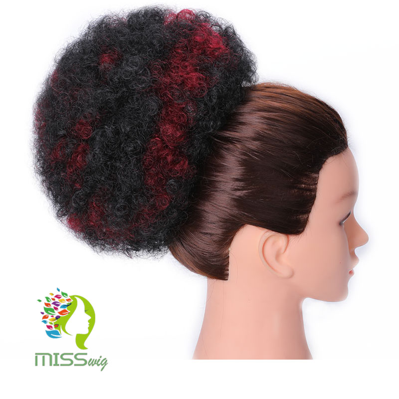 Miss paryk kort krøllet hestehale snoretræk høj puf klip i hårforlængelser syntetisk afrikansk amerikansk afro frisure