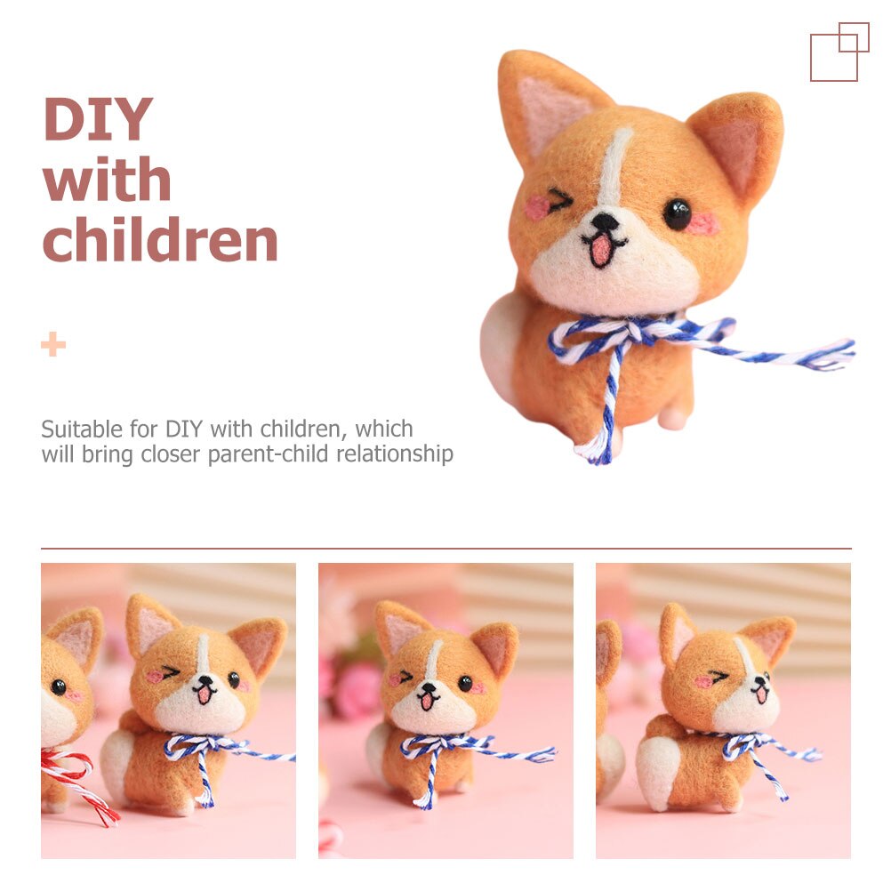 1 Set DIY Corgi Wool Felt DIY Corgi Shape Ornaments Wool Felt DIY Accessories