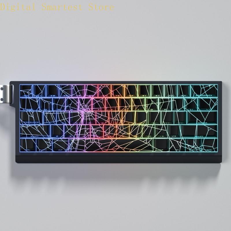 85AA 64/74Key Keycaps Customs Spiders Web Keycap Set Side Print Backlit Key Keycaps for 61/64/68 Mechanical Keyboards