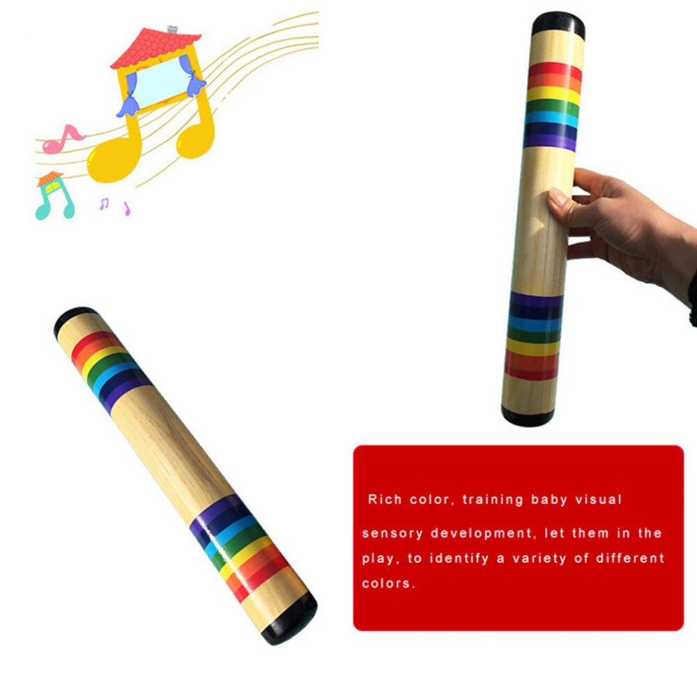 Rainmaker shaker Madeira Maciça Colorido Som Areia Maker Mão Agitando Brinquedos Educação infantil Instrumento Musical Popular para crianças