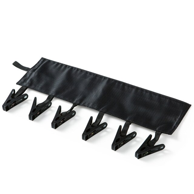 Cabides de tecido criativo portátil Dobrável de viagem toalha de secagem clipes mini Casa de Banho conjunto de roupas lavanderia pasta prendedor de roupa: black