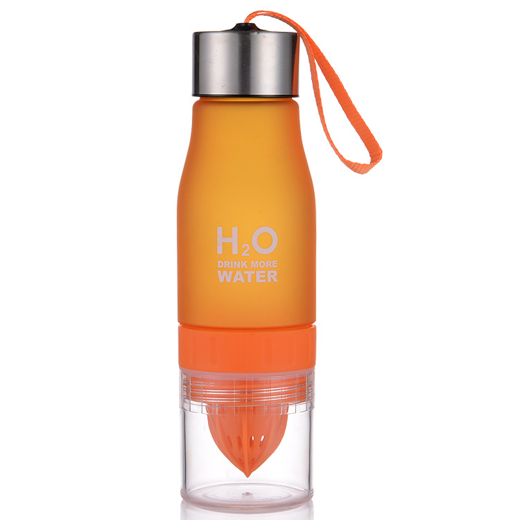 650ml Wasser Flasche Gepressten Saft Zitrone Saft Wasser Flasche Obst Infuser Trink Für draussen Sport Mein Shaker Trinken Flasche: Orange