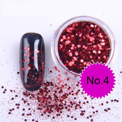 1x Topf 2g Bling funkeln Pulver Staub Nagel Kunst Pailletten 3D Regenbogen Klare Hexagon Scheibe DIY Charme Nagel Kunst Dekor Manikübetreffend HHF: HHF04