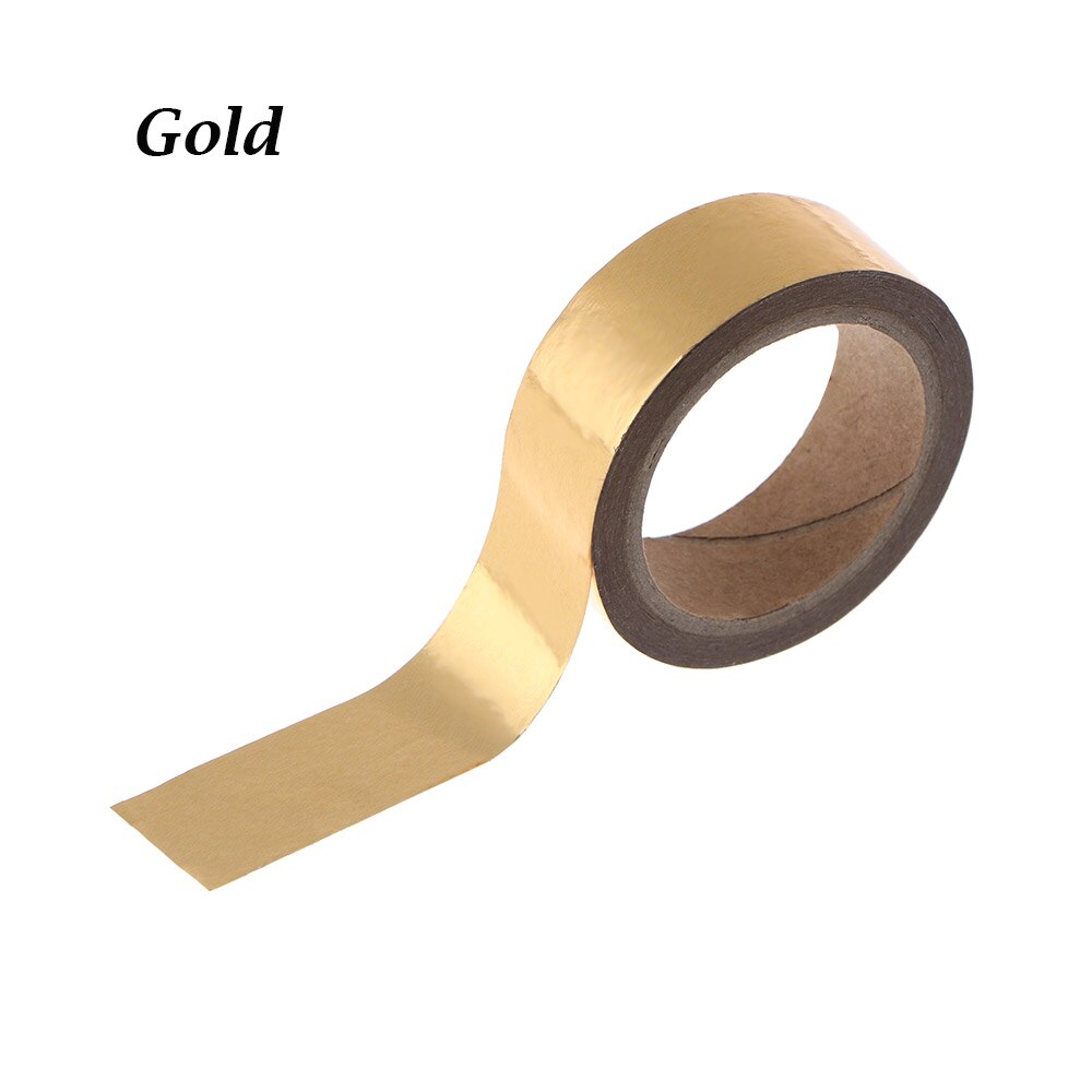 1 rollo de cinta adhesiva para manualidades, color oro y plata, cinta adhesiva para álbum de recortes, papelería, cinta decorativa para diario de Navidad: Dorado