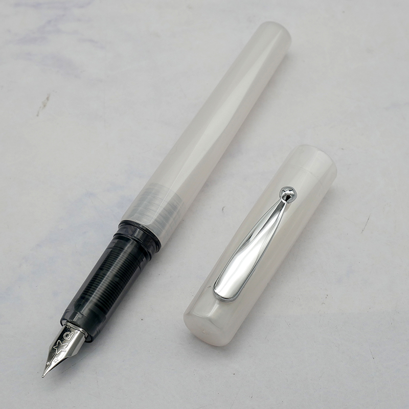Pluma estilográfica de platino Original, prefounta transparente de 3 colores, punta de acero inoxidable de 0,3mm, papelería escolar para escribir piedra natal