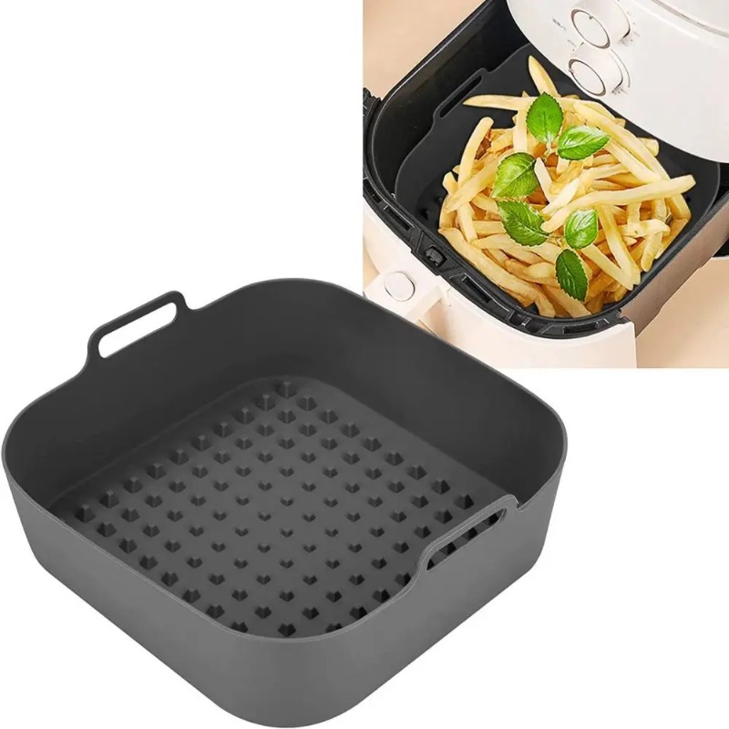 Silicone Air Fryer Silicone Baking Tray Square Microwave Oven Baking Chicken Tray Square Baking Pad
