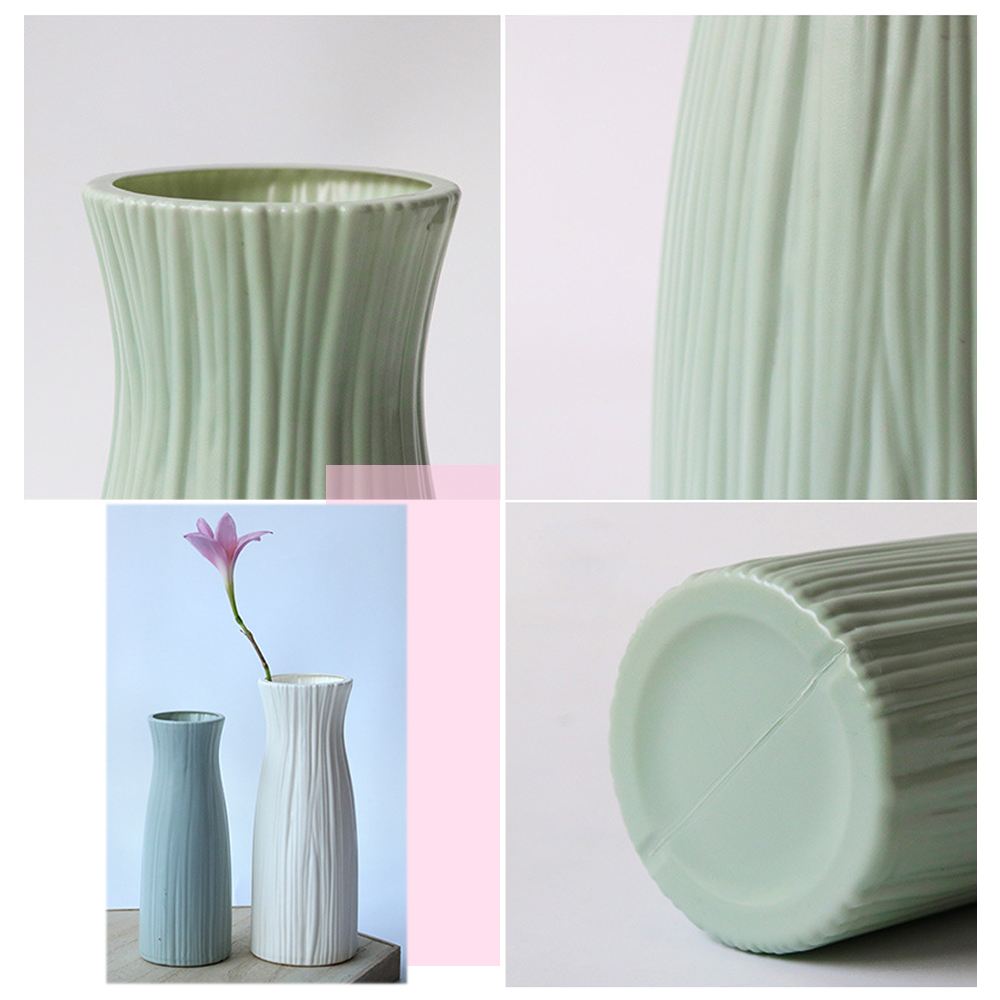 1Pce Nordic decorative vase imitation ceramic flower basket plastic vase decorative ornament flower pot vase ornament