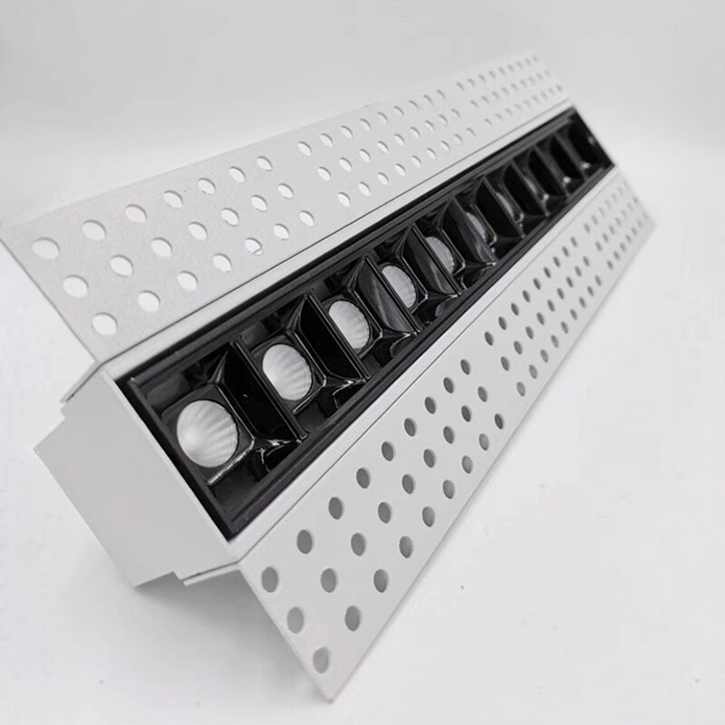 Frameless Indoor Recessed Downlight AC110-240V LED Linear Bar Lamp Aluminum Ceiling Light Long Strip Corridor Bedroom Decor 90Ra