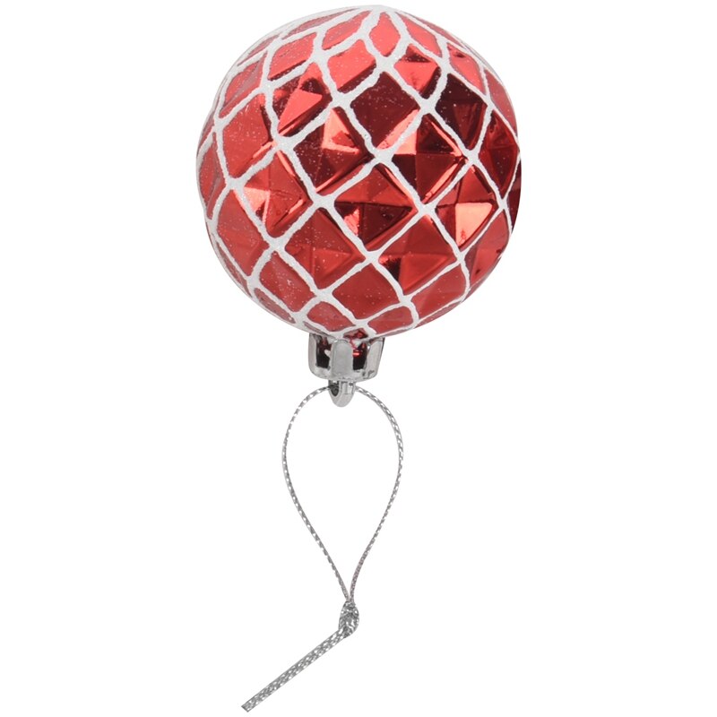 6Cm Kerst Xmas Tree Bal Snuisterij Opknoping Thuis Party Ornament Decor Hanger Opknoping Home Decoratie Bal Voor Party Red wit