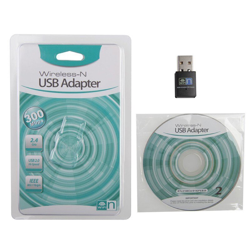 Portátil mini adaptador usb 2.4g sem fio wi-fi receptor extenal placa de rede 300 mbps para win 7/ 8/10 mac os linux
