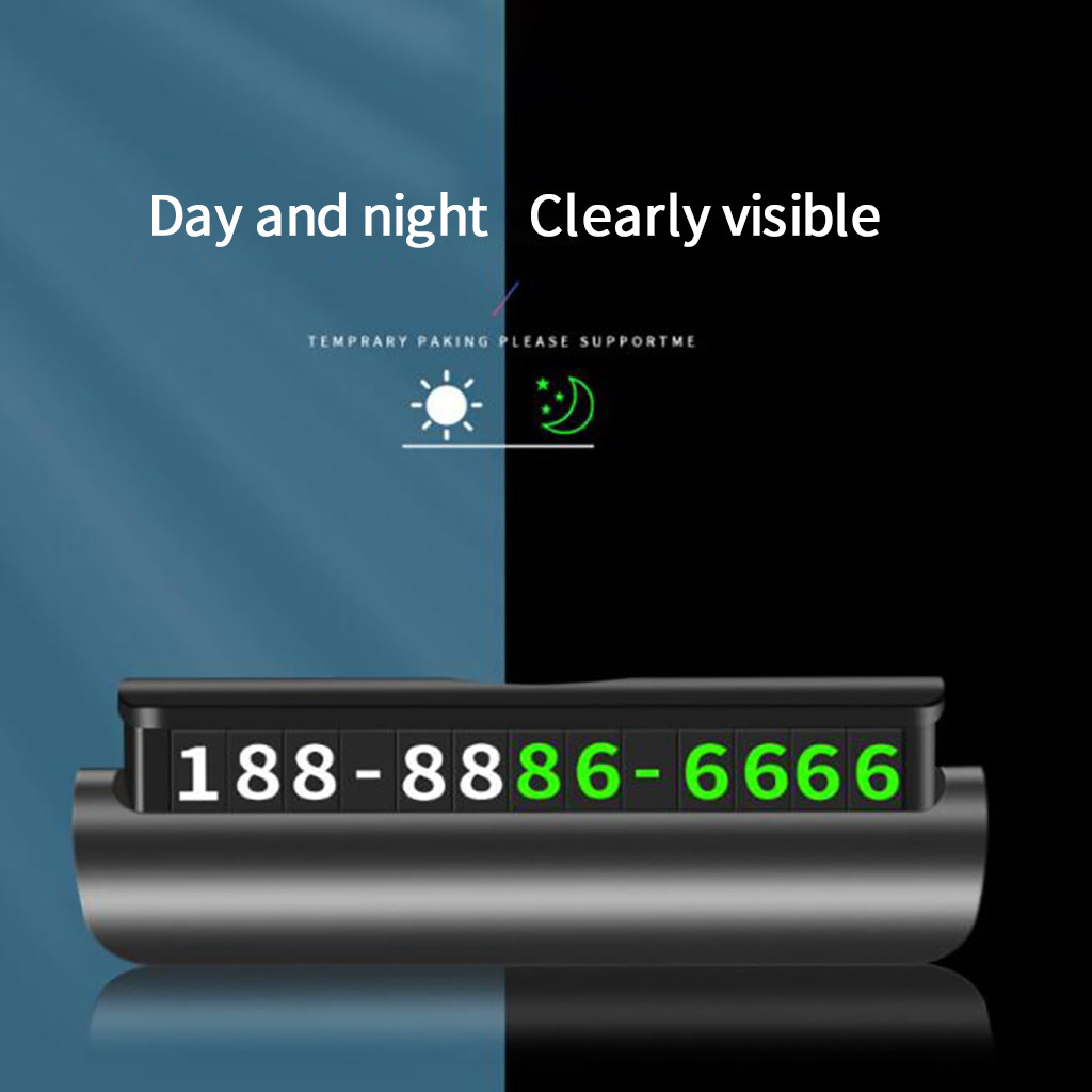 RUNDONG AUTO ACCESSORIES Universal Temporary Parking Card Magnetic Heat Resistant Stop Sign Fluorescent Automatic Phone Holder