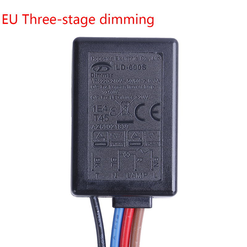 Us /eu 0.3a/0.8a ld -600s build -in 3 way finger touch dimmer on/off switch us  eu 220v-240v 20w-150w: Eu2