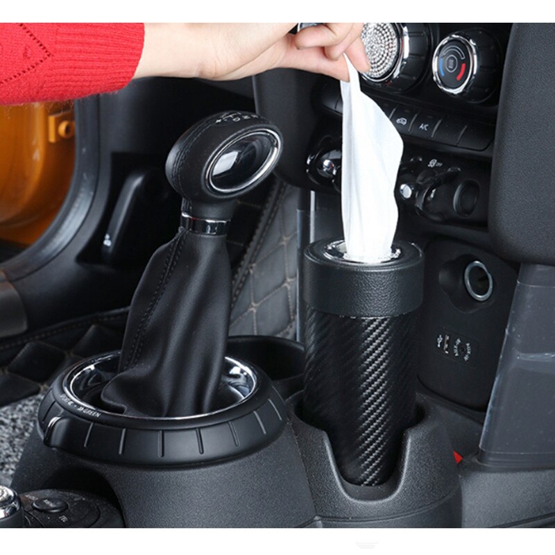 Carbon fiber bil kopholder cylinder tissue boks papirhåndklæder rør sm -2057
