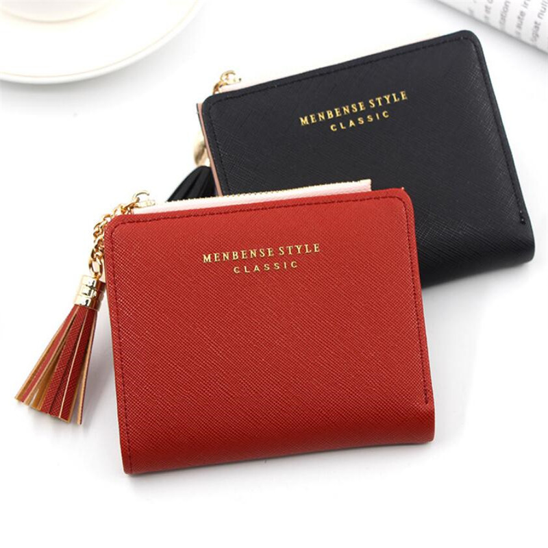 Kwastje Vrouwen Portemonnee Kleine Leuke Portemonnee Vrouwen Korte Lederen Vrouwen Portefeuilles Rits Portemonnees Portefeuillesubsidies Vrouwelijke Portemonnee Clutch
