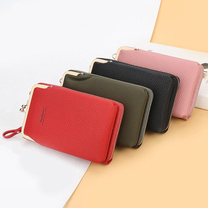 Dames PU Leer Schoudertas - Multifunctionele Crossbody Portemonnee met Rits & Hasp