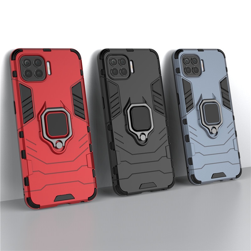 Custodia con supporto ad anello per OPPO F17 pro custodia OPPO F17 A93 A73 4G coperchio custodie per armatura paraurti posteriore rigido per OPPO F17 pro Funda