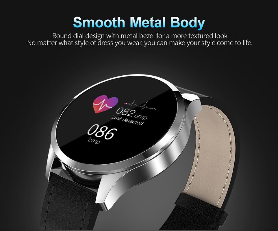 centechia Q9 Smartwatch - Men Women Waterproof HR BP Monitor - 1.2" IPS Round Display