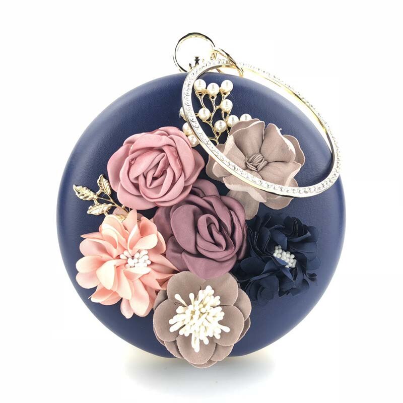 Sac à main rond de soirée pour femmes, pochette de soirée rouge, célèbre de luxe à la de ,: Blue