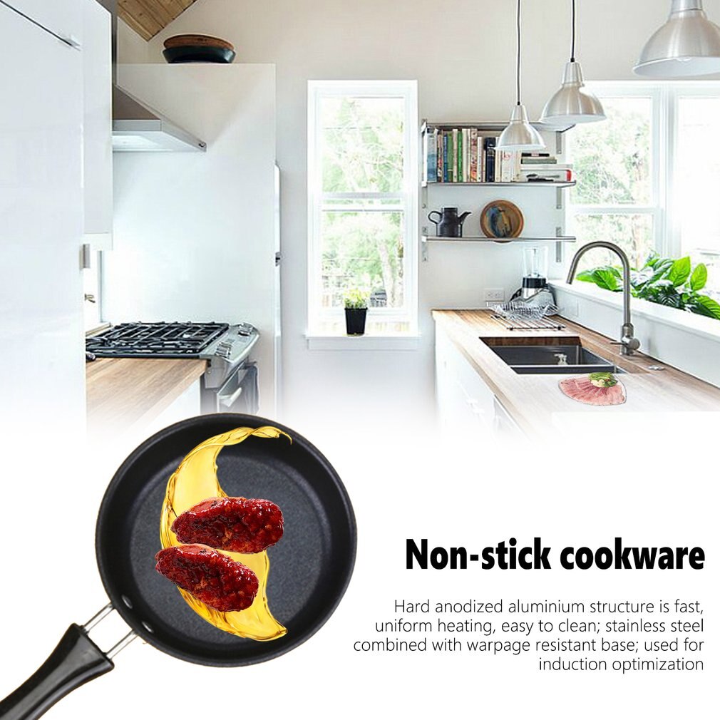 Mini Non-stick Pan Platte Wok Steak Koekenpan Wok Pannenkoek Ei Knoedel Omelet Pan Inductie Kookplaat Universele
