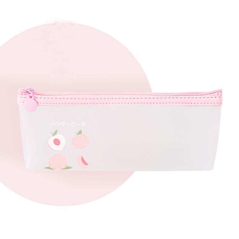 Fruta transparente cremallera neceser de viaje cepillo de dientes bolso cosmético lavado bolsa organizador bolsa portátil mujer maquillaje bolsa lápiz caso: YBXB01-Pink