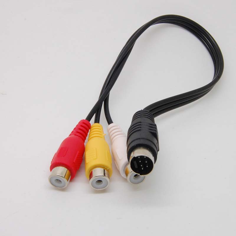 10Pcs 7 Pin S-Video Male Naar 3 Rca Female Video Adapter Kabel