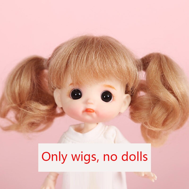 BJD doll wig 1/8 MSD YOSD DD wig pink Golden white Bangs Ponytail Long Curly Hair BOBO Short Hair Straight hair Wigs for doll